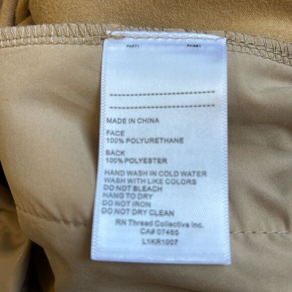 Laundry By Shelli Segal Tan Faux Vegan Leather High Waist Shorts - Picture 3 of 5